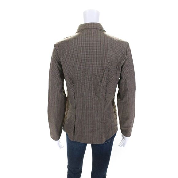 Chaiken and Capone Womens Vintage Glen Check Button Up Jacket Brown Size 8 - Picture 3 of 6